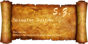 Spiegler Zoltán névjegykártya